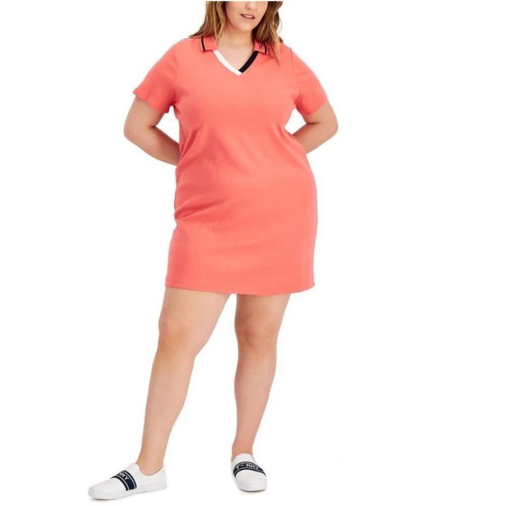 $70 Tommy Hilfiger - Plus Womens Cotton Mini Dress Size 0X